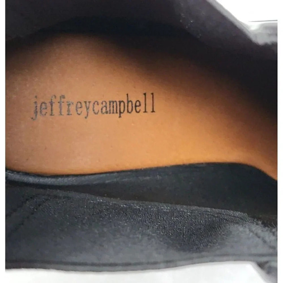 JEFFREY CAMPBELL HURRICANE CHELSEA BOOT BLACK PATENT LEATHER BLOCK HEEL SIZE 10M - Picture 7 of 7